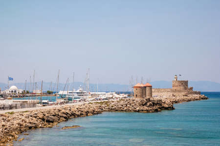 Agios Nikolaos fortress on Rhodes island, Greece.の写真素材