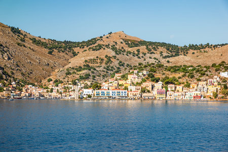 The picturesque island of Simi near Rhodes, part of the Dodecanese island chain, Greece.