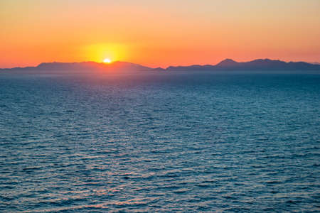 Sunset on the island of Rhodes, Greece.の写真素材
