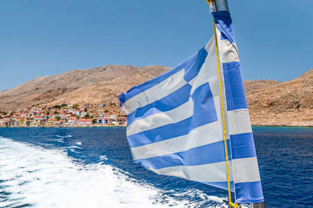 The picturesque island of Halki near Rhodes, part of the Dodecanese island chain, Greece.の写真素材