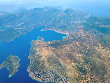 View of Marmaris from the plane window.の写真素材