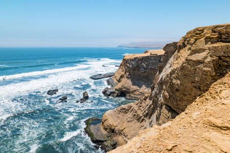 Landscape of the Paracas National Reserve in Peru.の写真素材