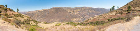 Mountain landscapes of Peru on the way between Nazca and Cusco.の写真素材