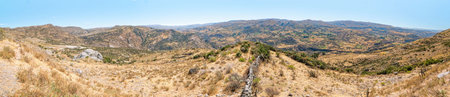Mountain landscapes of Peru on the way between Nazca and Cusco.の写真素材