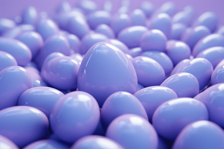 Generative ai: Texture pastel color plastic balls toned with very peri close up soft focusの写真素材