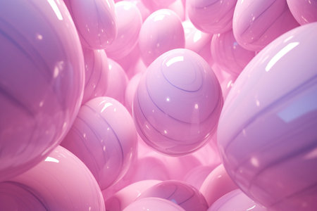Generative ai: Texture pastel color plastic balls toned with very peri close up soft focusの写真素材