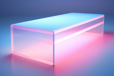 Acrylic blocks in pink and blue colors generative aiの素材