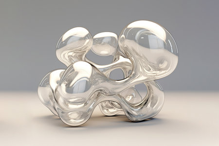Modern glass vase isolated on black background generative aiの素材
