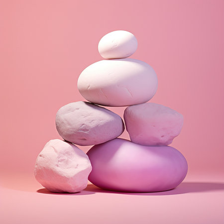 Stones in purple and white generative aiの素材