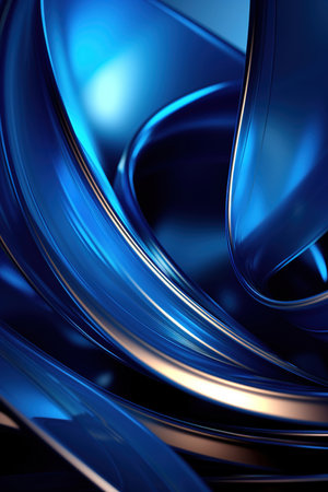 Abstract blue spiral 3d background generative aiの素材