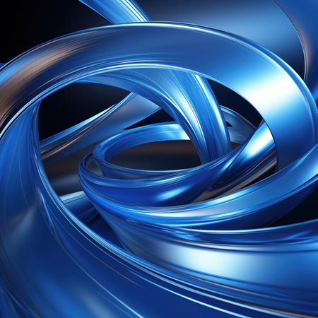 Abstract blue spiral 3d background generative aiの素材