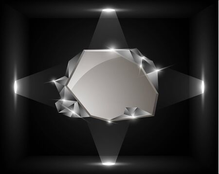 empty frame in a cube is illuminatedのイラスト素材