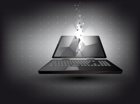 abstract background - laptop in 3D with light effectのイラスト素材