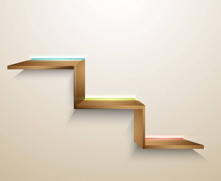 3d shelf-figures against the backgroundのイラスト素材