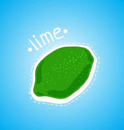 ripe lime green on a blue backgroundのイラスト素材