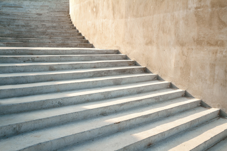 Gray concrete stairs outdoors. Line architecture. Conceptの写真素材