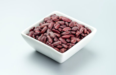 Kidney beans on grey background