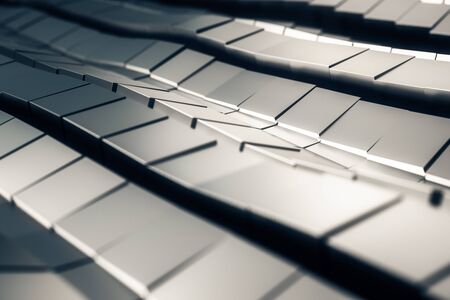 Abstract gray metal background. 3D Renderingの写真素材