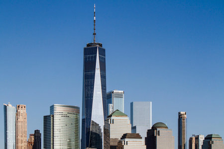 Beautiful view of New York city skyline at daytime, USA