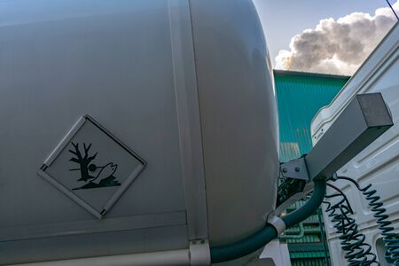 Tank truck with dangerous goodsの写真素材