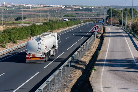 Tank truck of dangerous goodsの写真素材