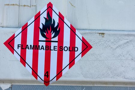 Danger label for the transport of flammable solidsの写真素材