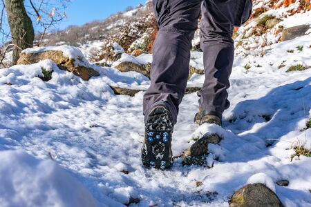 Walking on the snowの写真素材