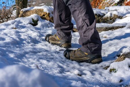 Walking on the snowの写真素材