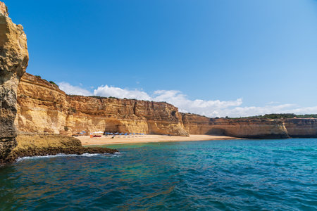 Malhada do Baraco beach, on the cliffs of the Algarve.の写真素材