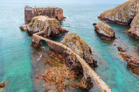 Fort of San Juan Bautista on an islet of Berlenga Grande, Berlengas archipelago.のeditorial素材