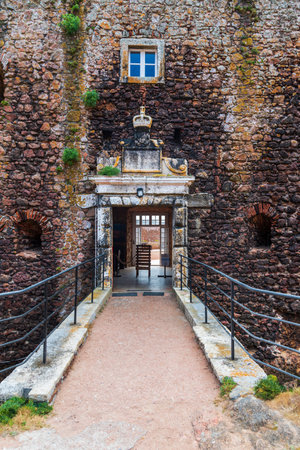 Entrance gate to the fort of San Juan Bautista, Berlengas Archipelago.のeditorial素材