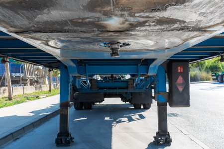 King pin, part of the trailer that engages with the truck bed or fifth wheel.の写真素材