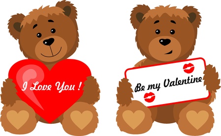 Bears valentine heart  Vector illustration  All the layers separately  Available for editing  Increase to any size without loss of quality のイラスト素材
