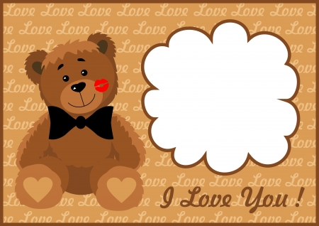 Frame in love bear  Vector illustration  All the layers separately  Available for editing  Increase to any size without loss of quality のイラスト素材