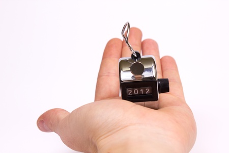 hand clicker counter at zeroの写真素材