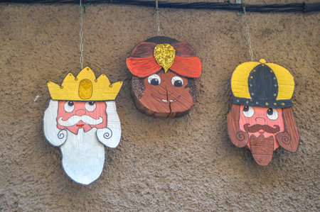 The shit heard Nadal's uncle. The Uncle of Mura. Catalan Christmas tradition consisting of asking for gifts from a wooden log. Mura, Spain - December 29 2019のeditorial素材