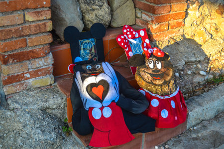 The shit heard Nadal's uncle. The Uncle of Mura. Catalan Christmas tradition consisting of asking for gifts from a wooden log. Mura, Spain - December 29 2019のeditorial素材