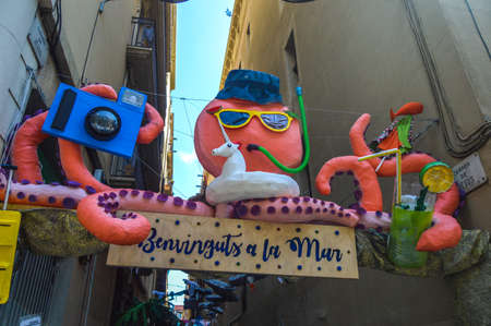 Fiesta Major de Gracia, Carrer de Jesus, Barcelona, Spain - August 2019. Decorated streets of Gracia...