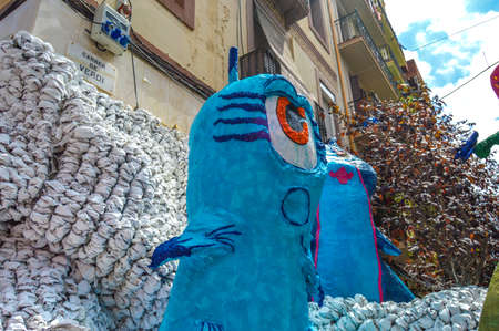 Traditional carnival parade in the streets of Cartagena