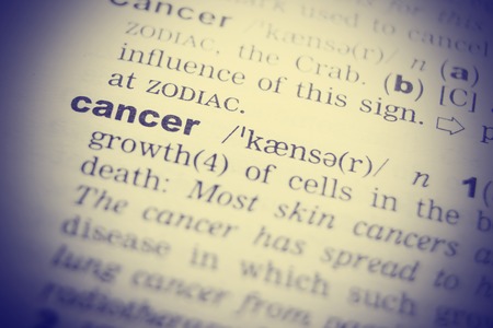 Cancer Dictionary Definition single word. Toned image.の写真素材
