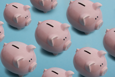 piggy bank. business, finance, investment and saving concept. Copy space for textの写真素材