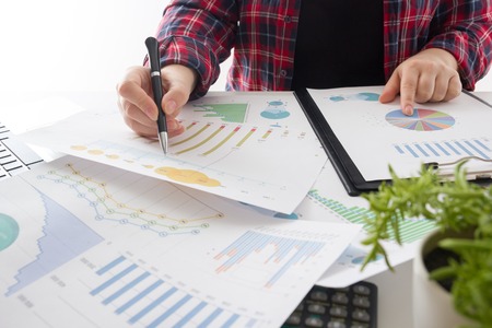 Business team meeting present.professional investor working with new startup project. Finance managers task.の写真素材