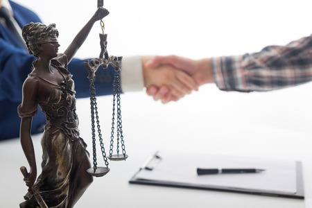 Law, advice and Legal services concept. Lawyer and attorney having team meeting at law firm.の写真素材