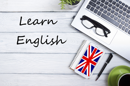 Learn English concept. Time to Learning languagesの写真素材