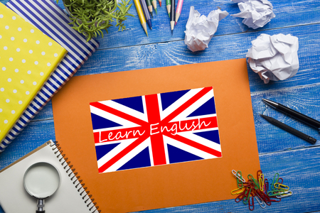 Learn English concept. Time to Learning languagesの写真素材