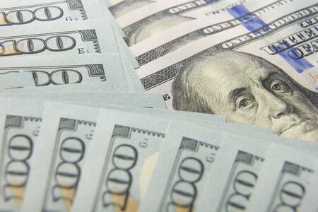 money background. american hundred dollar bills. copy space