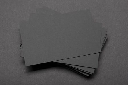 Business cards blank. Mockup on color background. Flat Lay. copy space for textの写真素材