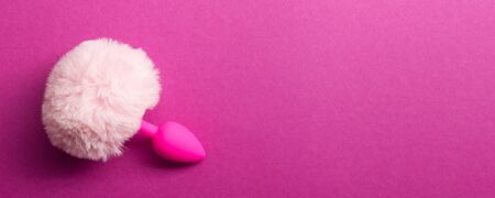 Sex toy for adult on pink background.の写真素材