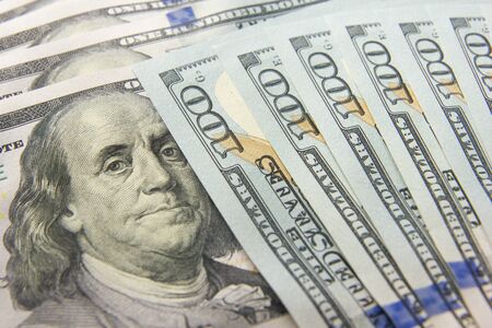 money background. american hundred dollar bills. copy space