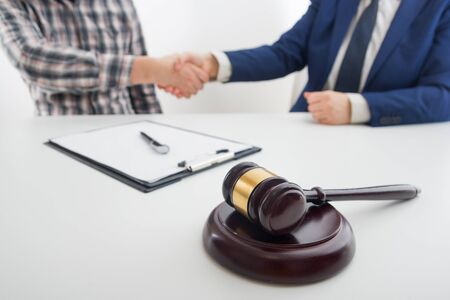 Law, advice and Legal services concept. Lawyer and attorney having team meeting at law firm.の写真素材